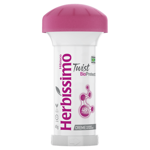 Desodorante Antitranspirante Twist 45g Hibisco Creme Herbissimo
