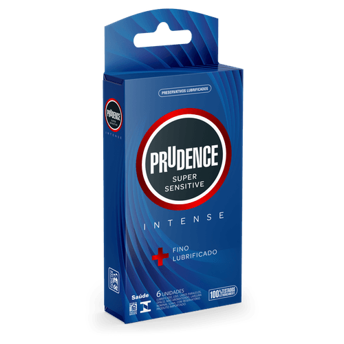 Preservativo masculino Super Sensitive 6 Unidades sem cheiro de látex Prudence