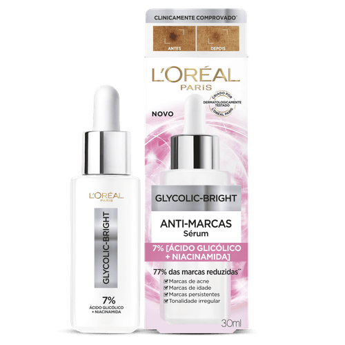 Sérum Antimarcas L'oréal Paris Glycolic-Bright - 30ml