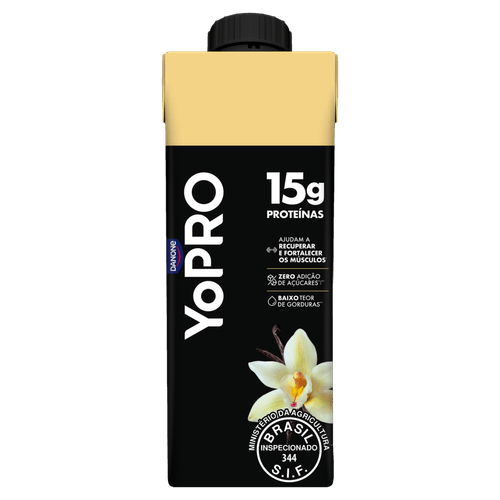 Bebida Láctea Shake Baunilha Zero Lactose Yopro - 250ml