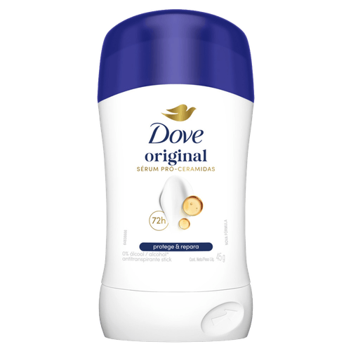 Desodorante Antitranspirante Stick Masculino Original 72h 45g Sem Álcool Dove