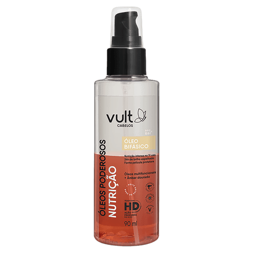 Óleo Bifásico Óleos Poderosos Nutrição Brilho Espelhado 90ml Vult