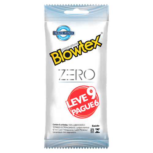 Preservativo Masculino Lubrificado Zero Mais Fino Blowtex - 6 unidades
