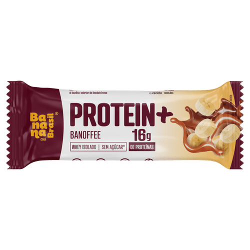Barra de Proteína Protein+ Banoffee Cobertura Chocolate Branco -50g