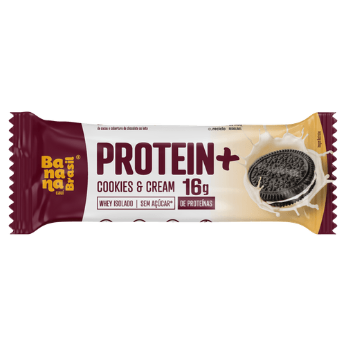 Barra de Proteína Protein+ Cookies & Cream Cobertura Chocolate ao Leite - 50g