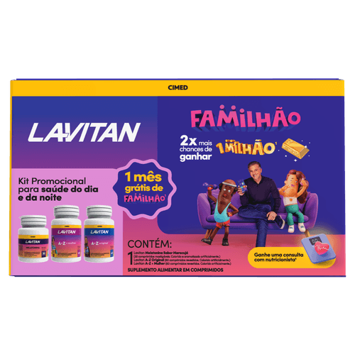 Kit Multivitamínico Lavitan A-Z + Melatonina Maracujá Cimed 60 Comprimidos + 30 Mastigáveis