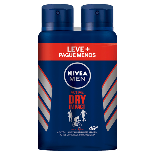 Kit Desodorante Aerosol Nivea Men Dry Imp Pg-Lv + C/2 91G - Nivea