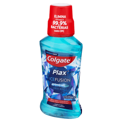 Enxaguante Bucal Zero Álcool Cold Mint Colgate Plax Ice Fusion Frasco 250ml