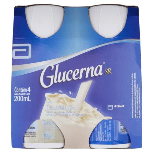 Suplemento Nutricional Glucerna SR. Sabor Baunilha 200ml (pack com 4)