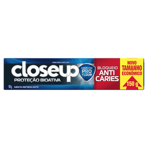 Creme dental Proteção Bioativa Bloqueio Anticáries 150g Menta Refrescante Close Up