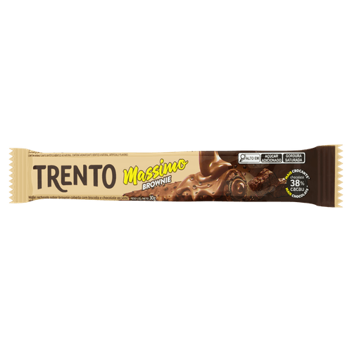 Chocolate Trento Massimo Brownie 30g Wafer Recheado 38% Cacau Peccin