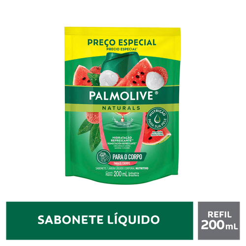 Sabonete Líquido Refil Palmolive Naturals Melancia e Lichia 200ml