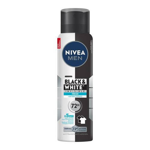 Desodorante Antitranspirante Aerosol Invisible Black & White Fresh 150ml Masculino Nivea