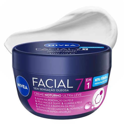 Creme Facial Noturno Ultraleve 7 em 1 100g Nivea