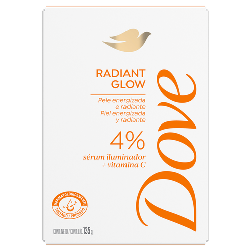 Sabonete em Barra Dove Radiant Glow Vitamina C e 4% Sérum Iluminador 135g