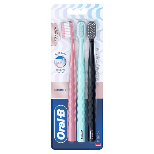 Escova Dental Ultramacia Oral-B Iconic Sensitive - 3 Unidades