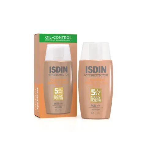 Protetor Solar Facial ISDIN Fusion Water 5 Stars Color FPS 50- cor média - 50ml