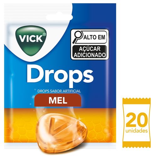Pastilha Vick Drops Mel 36g - 20 Unidades
