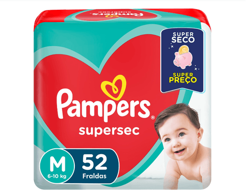 Fralda Pampers Supersec 52 unidades M
