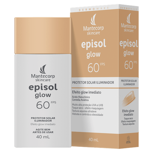 Protetor Solar Episol Glow FPS 60 Efeito Bronzeado 40ml Mantecorp