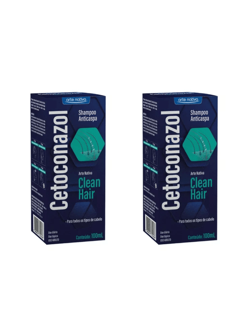 Kit 2 Shampoo Cetoconazol Anticaspa Clean Hair 100ml Arte - Nativa