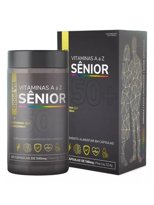 Vitamina Sênior A a Z 50+ Idosos 60 Cápsulas Good Vit