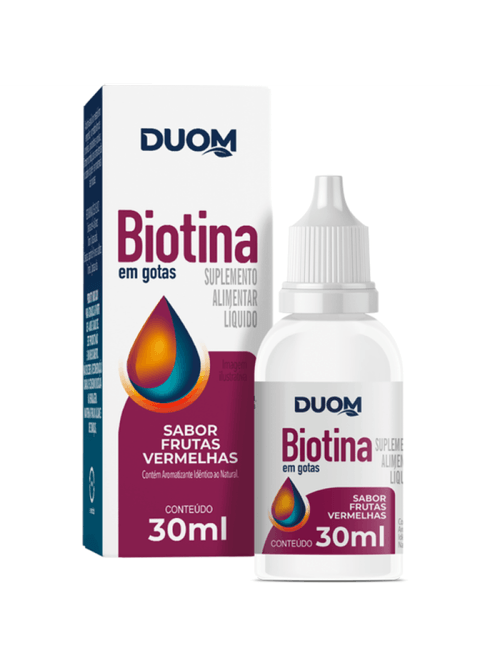 Biotina em gotas sabor frutas vermelhas 30ml - Duom