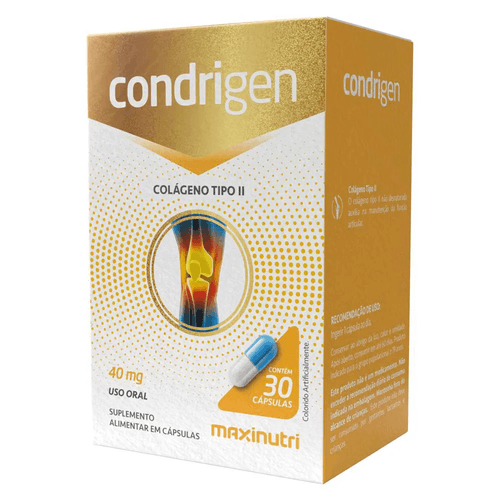 Condrigen Colágeno Tipo II 40mg com 30 Cápsulas Maxinutri