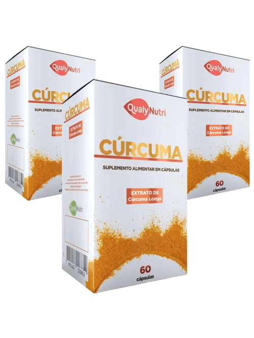 Kit C/3 Cúrcuma Longa C/60 Cápsulas - Qualy Nutri