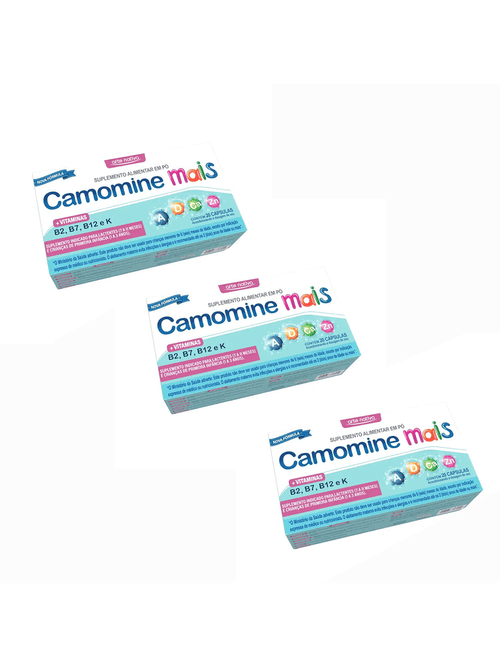 Kit 3 Caixas Camomine Mais Vitaminas 20 Cápsulas Arte Nativa