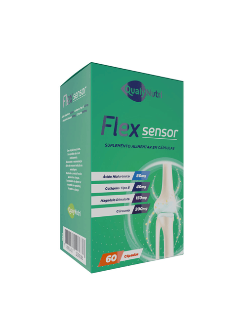 Colágeno Tipo II Flex Sensor Ácido Hialurônico e Cúrcuma 60 Cápsulas Qualy Nutri