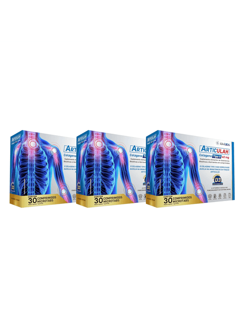 Kit C/3 Articulah Colágeno Tipo II 40MG 30 Comprimidos