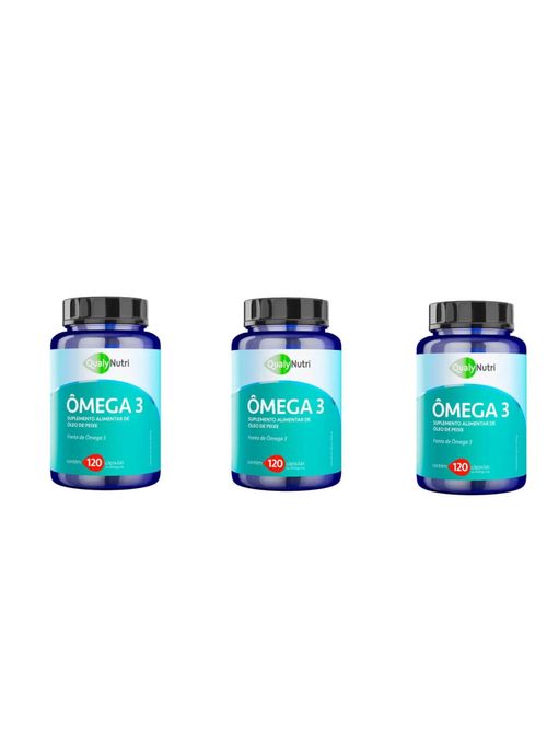 Kit C/3 Ômega 3 C/120 Cápsulas - Qualy Nutri