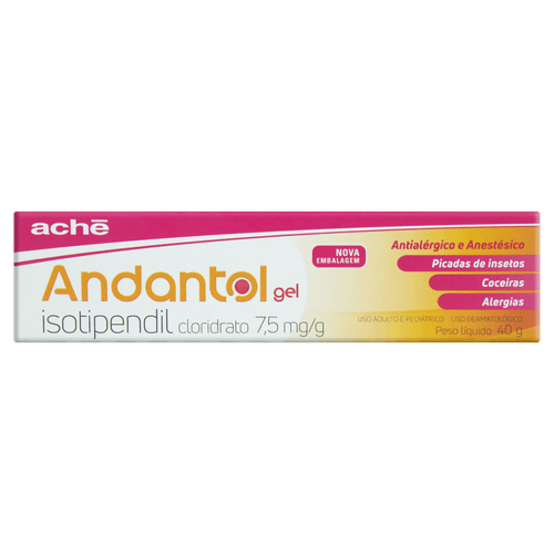 Aché Andantol Gel 7,5mg/g bisnaga 40g para alívio da coceira e irritações da pele