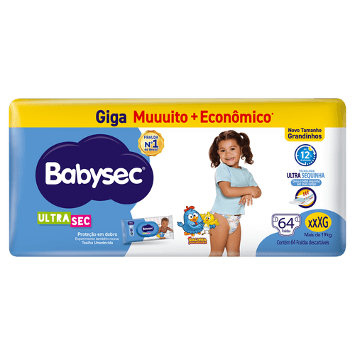 Fralda Babysec Ultrasec Giga 64 unidades XXXG