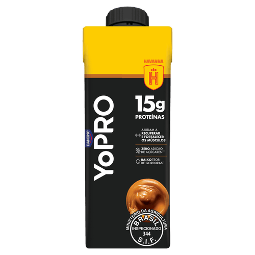 Bebida Láctea Shake Doce de Leite Havanna Zero Lactose Yopro - 250ml