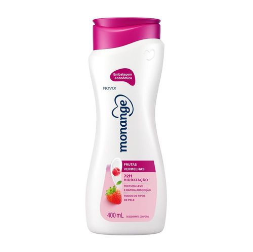 Hidratante Desodorante Corporal Monange Hidratação Nutritiva Frutas Vermelhas 400ml