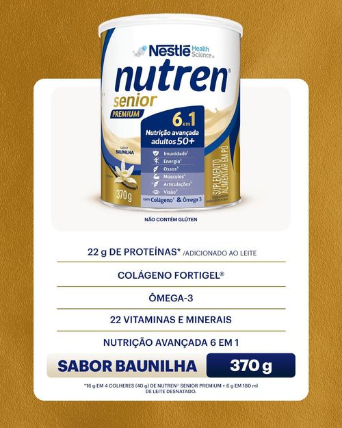 Suplemento Alimentar Nutren Senior Premium Baunilha - 370g