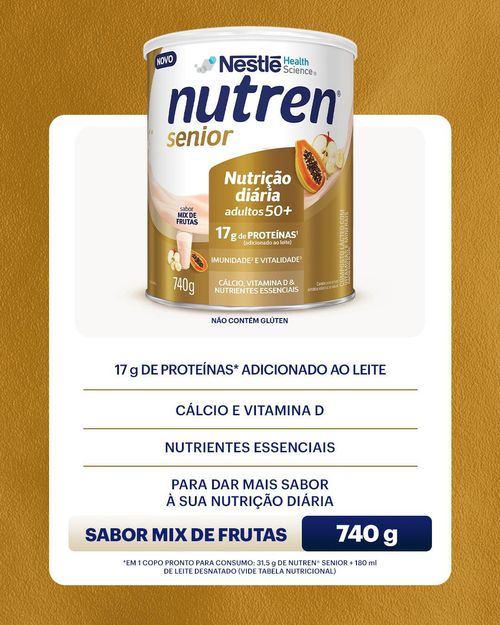 Complemento Alimentar Nutren Senior Mix de Frutas - 740g