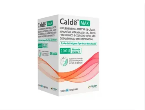 Calde Caldê Max 2000UI suplemento alimentar com 60 comprimidos revestidos para saúde óssea e articular