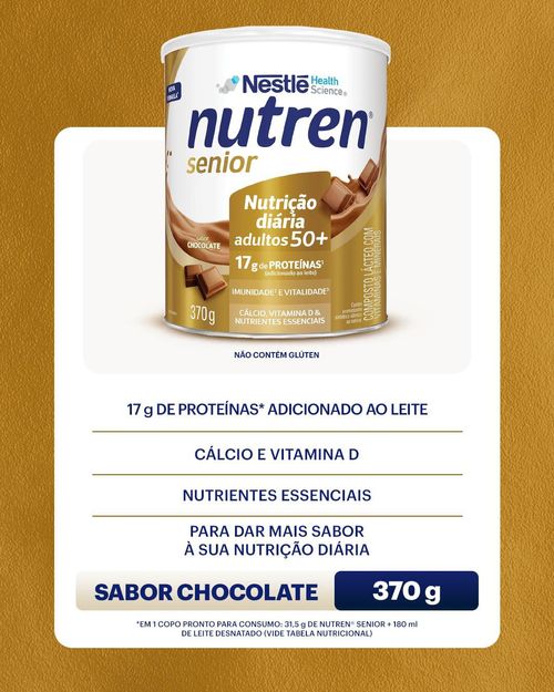 Complemento Alimentar Nutren Senior Chocolate - 370g