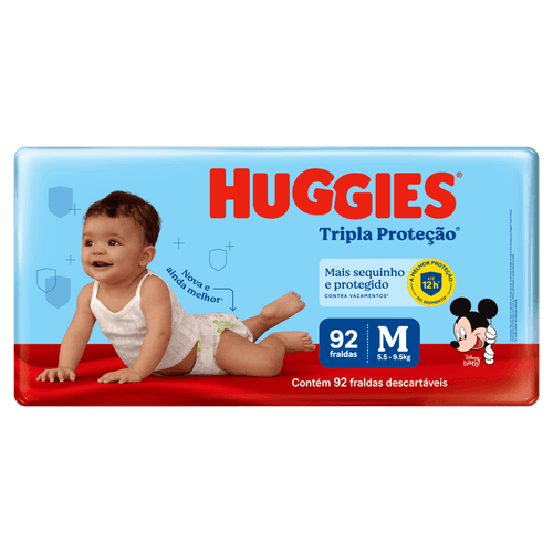 Fralda Huggies Tripla Proteção 92 unidades M