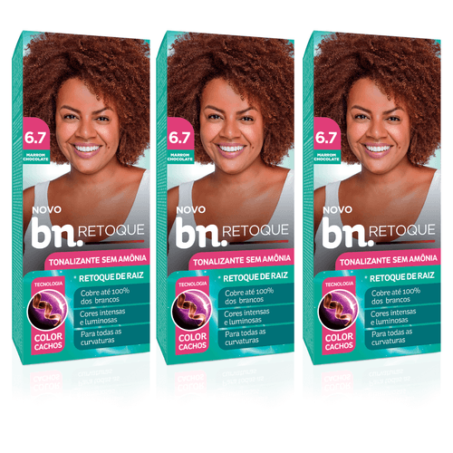 Kit Tonalizante Marrom Chocolate 6.7 Sem Amônia 90g (3 itens)