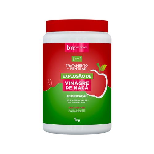 Creme de Pentear e Tratamento 2 em 1 Explosão Vinagre de Maçã 1kg Bn.Cachos