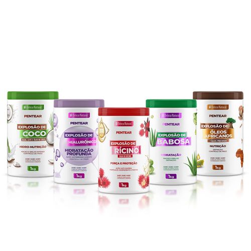 Kit 5 Cremes de Pentear Explosão bn.Cachos Definição e Hidratação 5kg