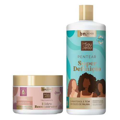 Kit Creme de Pentear Super Definição + Tratamento Hidro Reconstrutor Do Seu Jeito
