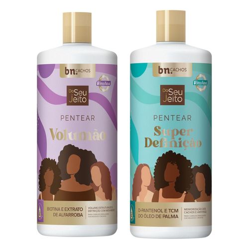 Kit Creme de Pentear Do Seu Jeito Volumão e Super Definição 2L Bn.Cachos