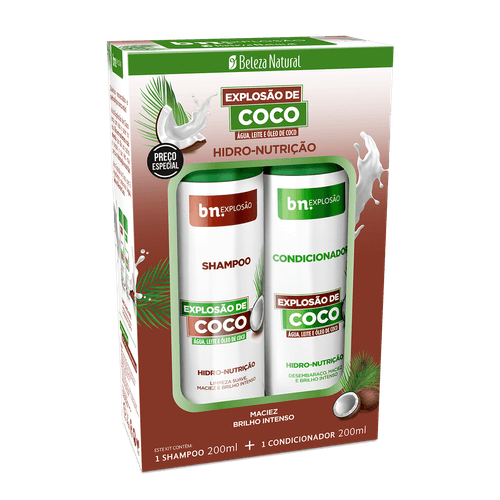 Kit Duo Shampoo 200ml + Condicionador 200ml Explosão de Coco