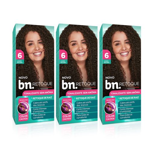 Kit Tonalizante Louro Escuro 6.0 Sem Amônia 90g (3 itens)