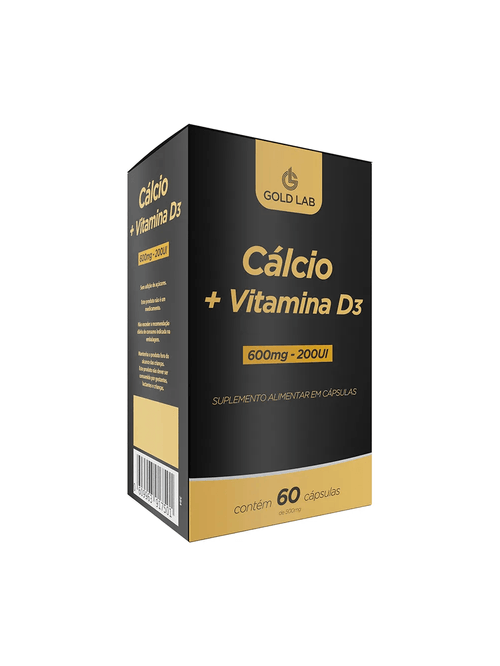 Cálcio + Vitamina D3 Ossos Fortes 60 Cápsulas Gold Lab